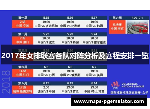 2017年女排联赛各队对阵分析及赛程安排一览